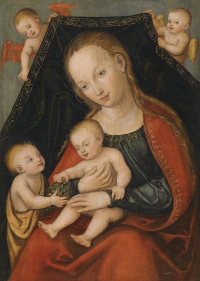 Madonna with the Christ Child, John the Baptist, and Two Angels by Lucas Cranach the Elder